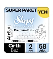 Sleepy Bio Natural Premium Plus Airbag Comfort Bebek Bezi 2 Beden 68 Adet