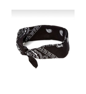 Siyah Etnik Desenli Bandana & Fular