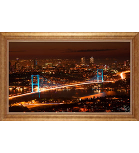 EV İŞYERİ OFİS İÇİN ALTIN ÇERÇEVELİ PASPARTULU TABLO VB666