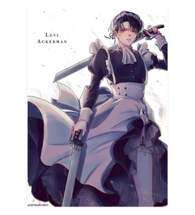 Hizmetçi Levi Ackerman Titan'a Saldırı Tablo Ahşap Poster Dekoratif