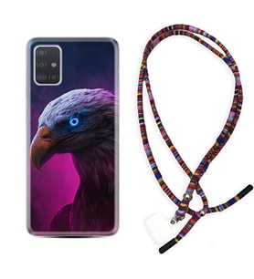 Samsung a71 A72 A73 A7 A9 2018 C7 C9 Kılıf Boyun Asklı Rasta Silikon Kartal 1622