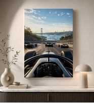BK Gift Formula Yarışı ve Yarış Arabası Temalı Modern Kanvas Duvar Tablosu-1 50x70 cm