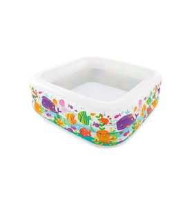 Intex Akvaryum Desenli Kare Havuz 159x159x50cm IH57471 (Mavi)
