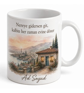 Memleket Özlemi Çeken Sevgiliye Baskılı Kupa Bardak Hediye