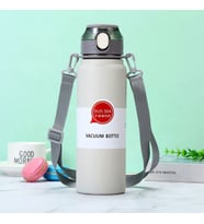 304 L Çelik Gri 800 ml Askılı ve Pipetli Matara Suluk cin411gr-8