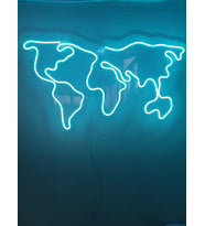 Dünya Haritası Neon Tabela Neon  Led Dekoratif Duvar Aydınlatması Neon Duvar Dekorasyonu 66x38cm