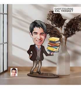 BK Gift Kişiye Özel Öğretmen Karikatürlü Büyük Boy Ahşap Biblo-1 Arkadaşa Hediye , Sevgiliye Hediye, Kişiye Özel Biblolar