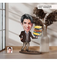 BK Gift Kişiye Özel Öğretmen Karikatürlü Büyük Boy Ahşap Biblo-1 Arkadaşa Hediye , Sevgiliye Hediye, Kişiye Özel Biblolar