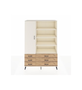 Hyperion Dolap 8 Raflı 6 Çekmeceli Tek Kapaklı  132x44x195 Aytaşı-Aytaşı/Çam