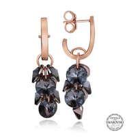Swarovski Crystal Taşlı Gümüş Salkım Sallantılı Çivili Kadın Küpe