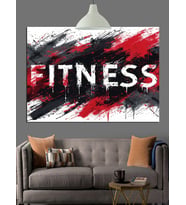 Büyük Harflerle FITNESS Yazısı Dekoratif Kanvas - Mdf Ahşap Tablo
