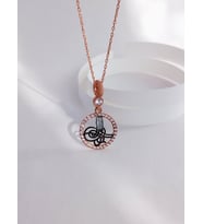 18 Ayar Altın Kaplama Rose Osmanlı Tuğra Tasarım Kadın Gümüş Kolye (Gold)