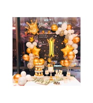 Çıtıpıtıstore Kral Taçlı 1 Yaş Doğum Günü Balon Konsepti