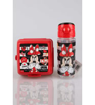 YENİ SEZON LİSANSLI MINNIE MOUSE BESLENME KABI VE TRITAN MATARA 500 ML BESLENME SETİ