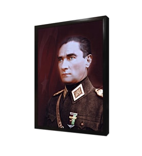 Atatürk Askeri Kıyafetli Çerçeveli Mdf Tablo
