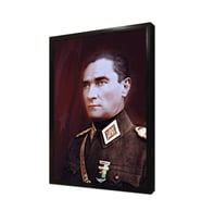 Atatürk Askeri Kıyafetli Çerçeveli Mdf Tablo