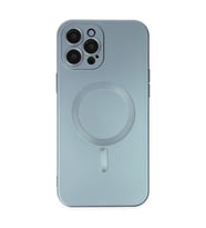 Apple iPhone 12 Pro Max Kılıf Moshi Lens Magneticsafe Silikon - Sierra Blue