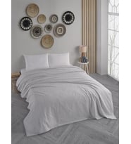 Çift Kişilik Baskılı Pike Yatak Örtüsü Daisy 200x230 cm (Turuncu)