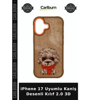 iPhone 17 Uyumlu Kaniş Desenli Kılıf 2.0 3D Tuşlu Gözlü Nakışlı