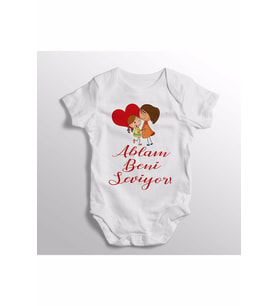 Ablam Beni Seviyor Yazılı Baskılı Bebek Zıbını