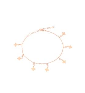 Rose Gold Sallantılı Taşlı Gümüş Kadın Ayak Halhal