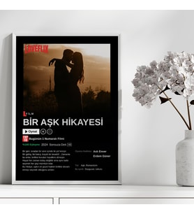 CKA Tasarım - Kişiye Özel Fotoğraflı Loveflix Film Posteri Tasarım Tablo, Sevgililer Günü Hediyesi, Sevgiliye Hediye