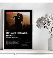 CKA Tasarım - Kişiye Özel Fotoğraflı Loveflix Film Posteri Tasarım Tablo, Sevgililer Günü Hediyesi, Sevgiliye Hediye (Doğal Beyaz)