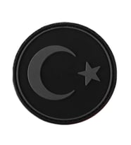 Single Sword Yuvarlak BAYRAK Plastik Patch - Peç SİYAH