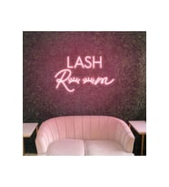 LASH Room Yazılı ve Kirpik Figürlü Neon Tabela