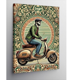 Kanvas Tablo Retro Vespa ve Stili Adam