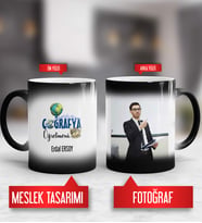 Coğrafya Öğretmenine Hediye Coğrafya Öğretmeni Kupa Bardak Sihirli Fotoğraflı
