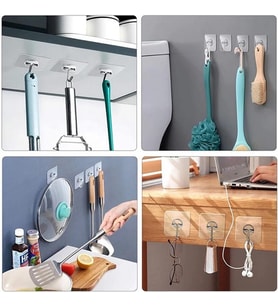 5 Adet Güçlü Şeffaf Yapışkan Duvar Askılar Banyo Mutfak Dolap Havlu Kanca Askısı Askı