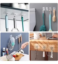 5 Adet Güçlü Şeffaf Yapışkan Duvar Askılar Banyo Mutfak Dolap Havlu Kanca Askısı Askı
