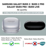 Lexroo Samsung Galaxy Buds 2 Pro için Kılıf Askılı Mat Silikon Mavi [Buds 2 Pro ile Uyumlu - Mavi]