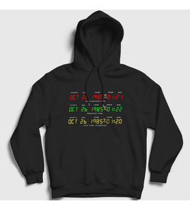 Presmono Unisex Siyah Time Film Geleceğe Dönüş Back To The Future Kapüşonlu Sweatshirt 243623tt