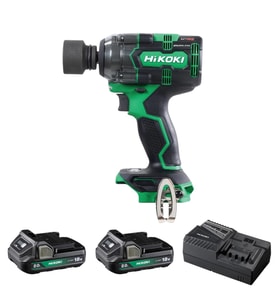 Hikoki WR18DH-2.0 18V/2.0Ah 345Nm 1/2" Çift Akülü Kömürsüz Şarjlı Darbeli Somun Sıkma (Yeşil)