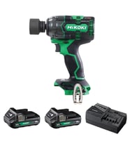 Hikoki WR18DH-2.0 18V/2.0Ah 345Nm 1/2" Çift Akülü Kömürsüz Şarjlı Darbeli Somun Sıkma (Yeşil)