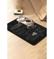 MAtGo Pati Kedi Köpek Beslenme Matı 50x70cm Su Geçirmez Mama Kabı Paspası Tebeşir Çizim Kediler