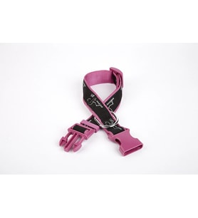 Köpek Desenli Dokuma Köpek Boyun Tasması 3 cm x 36-60 cm Mor