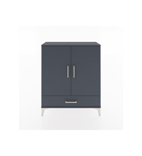 Arges Şifonyer 2 Raflı Tek Çekmeceli 2 Kapaklı 88x30x106 Antrasit-Antrasit