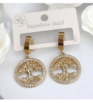 Hayat ağacı küpe (Rose Gold Altın)