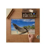 Kayık - Kumsal - Palmşye Ağaçları Tasarımı 240 parça Ahşap Puzzle Ahşap Kutuda MP05804