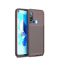Huawei P20 Lite 2019 Kılıf Esnek Soft Karbon Tasarım Legion Serisi (Kahverengi)