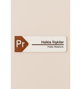 Lucena Halkla İlişkiler Ofis Oda Kapı İsimliği Yönlendirme Tabelası Levhası Kişiselleştirilebilir