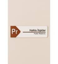 Lucena Halkla İlişkiler Ofis Oda Kapı İsimliği Yönlendirme Tabelası Levhası Kişiselleştirilebilir