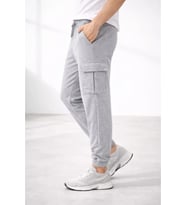 Erkek Jogger Eşofman Altı Regular Fit , Kargo Cepli, Lastikli Paça, Günlük Spor Pantolon - Gri