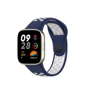 Newface Xiaomi Redmi Watch 3 Spor Delikli Kordon - Lacivert-Beyaz