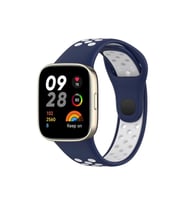 Newface Xiaomi Redmi Watch 3 Spor Delikli Kordon - Lacivert-Beyaz
