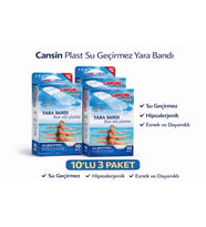 Cansın Plast Su Geçirmez Yara Bandı 10'Lu 3 Paket Waterproof First Aid Plaster