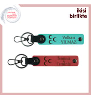 Kalbinin Sahibine Milli Ruhlu Hediye – Üç Hilal Anahtarlık x2 Set, Turkuaz-Nar Çiçeği